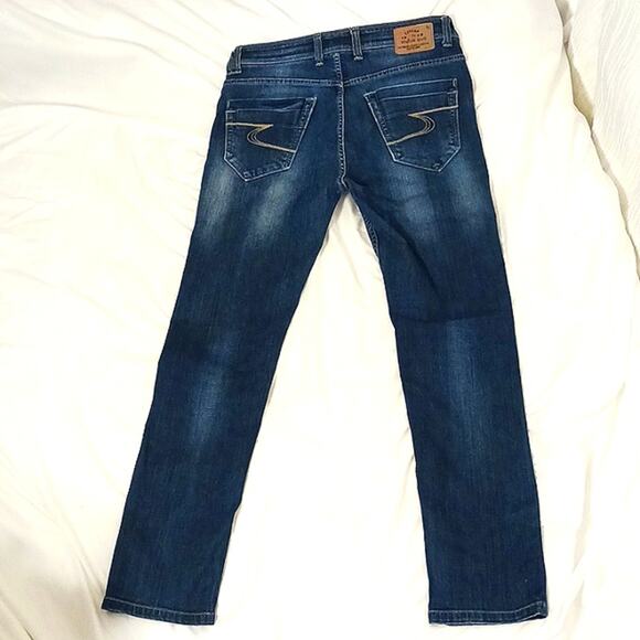 Status Quo Jeans Mens 36W x 43L SLIM FIT Dark Blue Washed Denim Legend for 98 - Picture 2 of 14